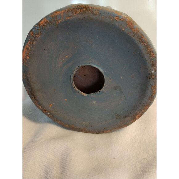 Tealight Party 7" Candle Holder Tropical Palm Asian Island Terracotta Pottery - Picture 8 of 12